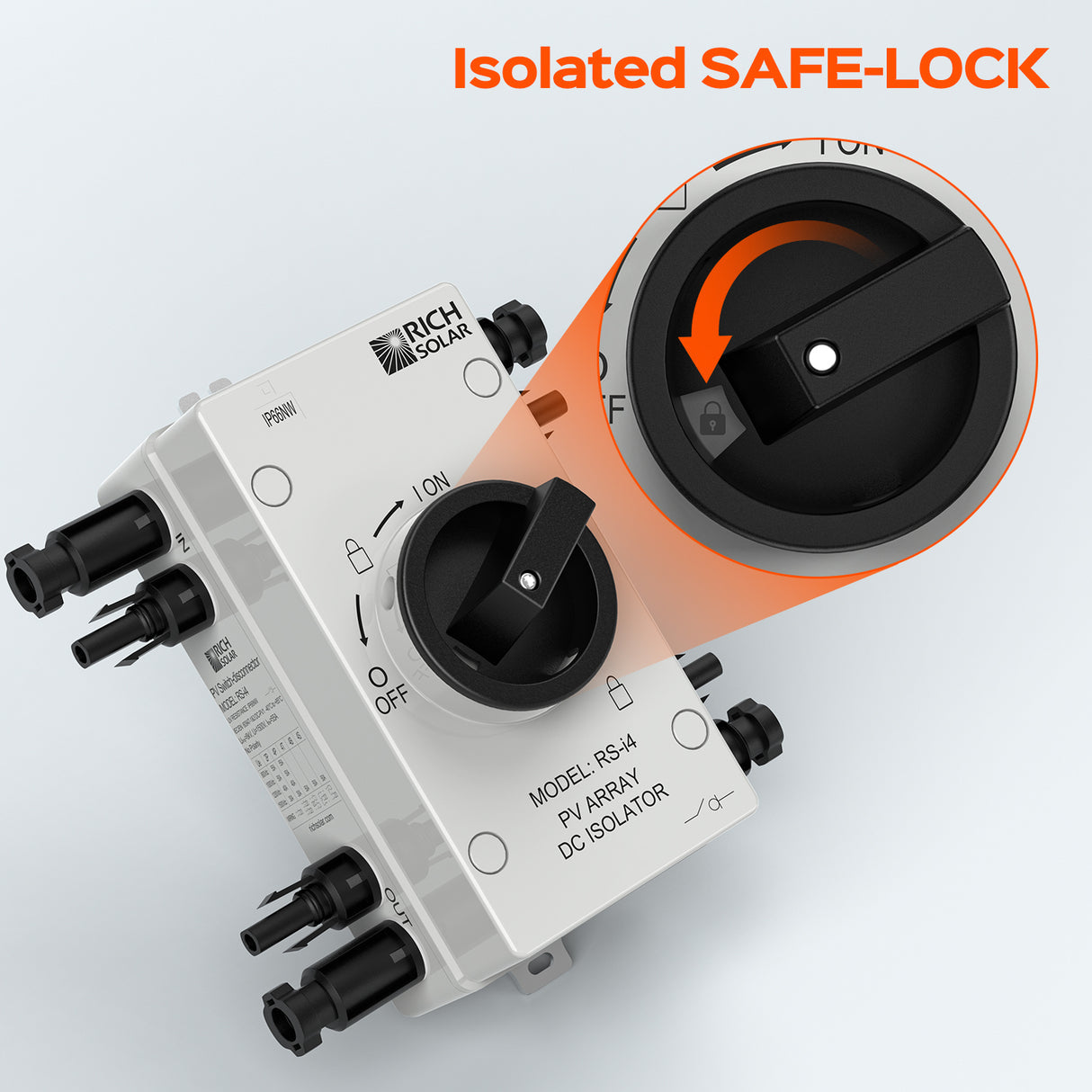 Rich Solar Solar PV DC Quick Disconnect Switch | Solar Array DC Quick Disconnect Switch | 1500 Volt 55 Amp | 4 Pole 2 Strings - Image 6
