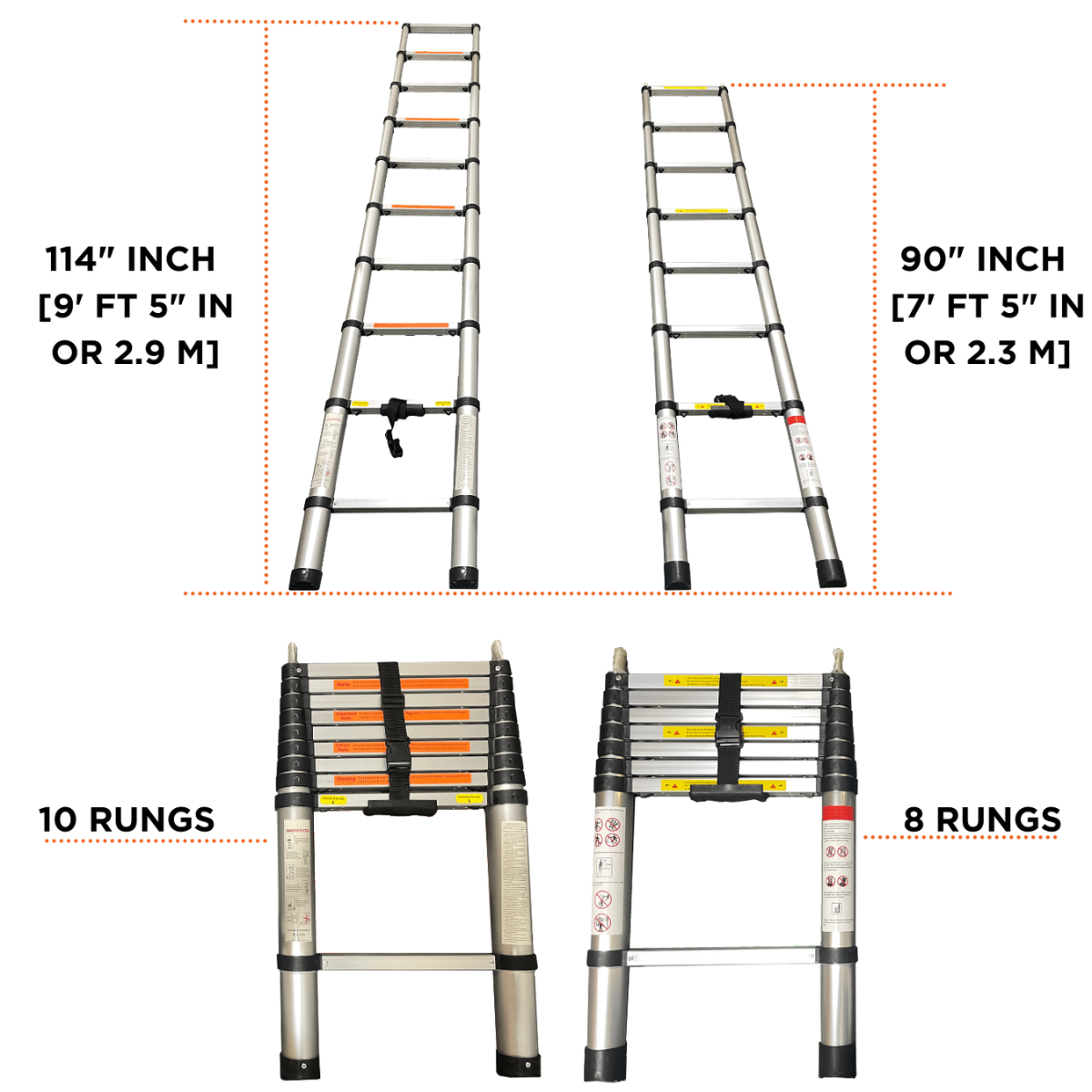 23Zero Telescoping Rooftop Tent Ladder 7'6"