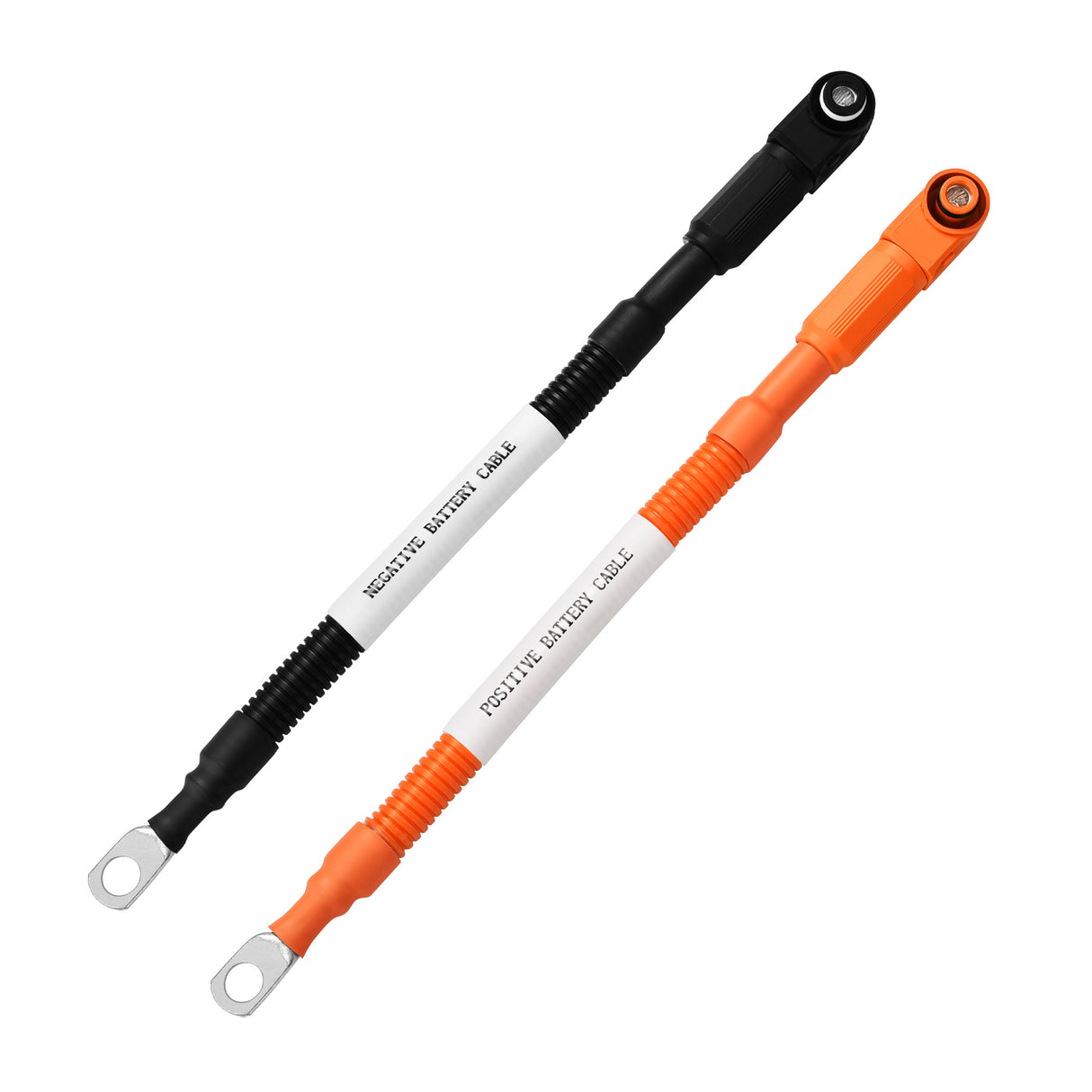 Rich Solar 4 AWG 3/8” Battery Cables | Pair of Orange & Black Pure Copper Battery Cables for Server Rack Busbar - Image 2