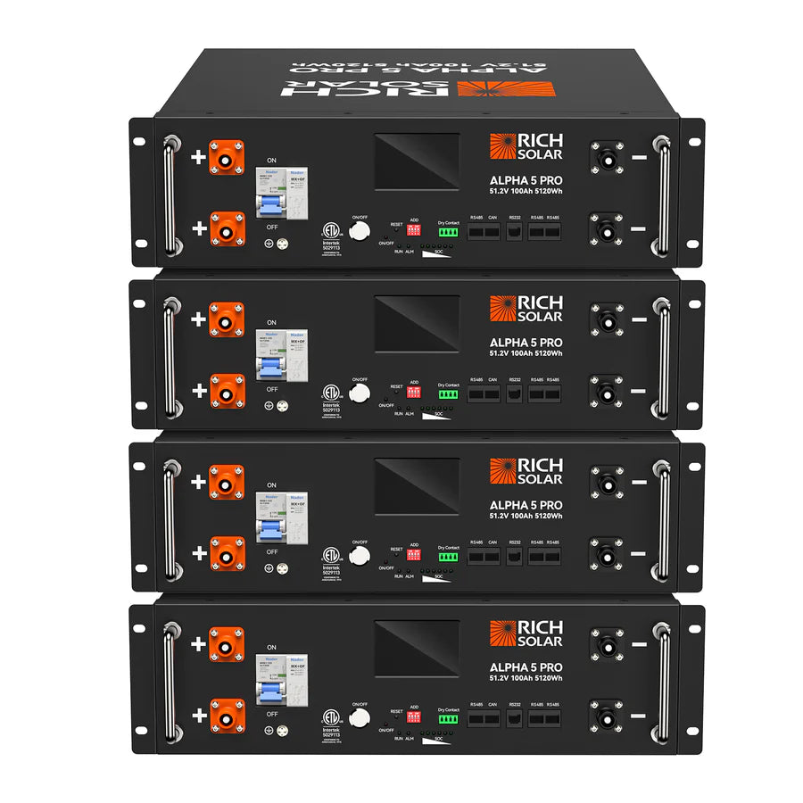 Rich Solar Alpha 5 PRO LiFePO4 48 Volt Lithium Battery (5,120Wh)
