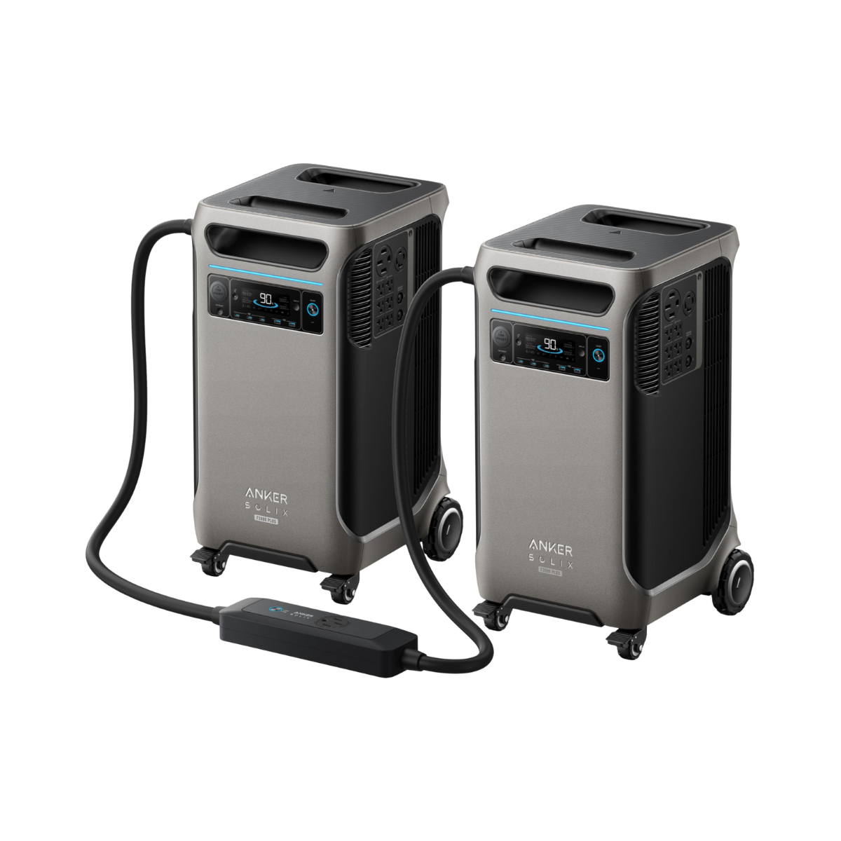 Anker SOLIX F3800 Plus Power Station 2-Pack (7680Wh) + Double Voltage Hub