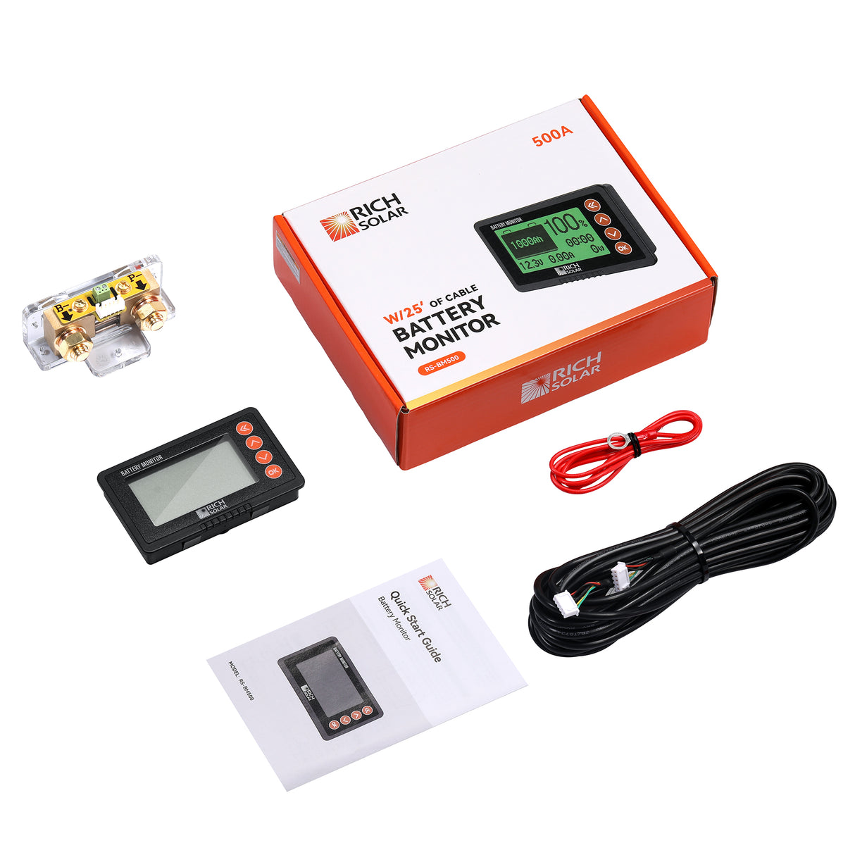 Rich Solar 500 Amp Battery Monitor with Shunt | 8~120V 500A Battery Monitor with Shunt | Accurate Battery Status Monitor | Easy to Use - Image 12