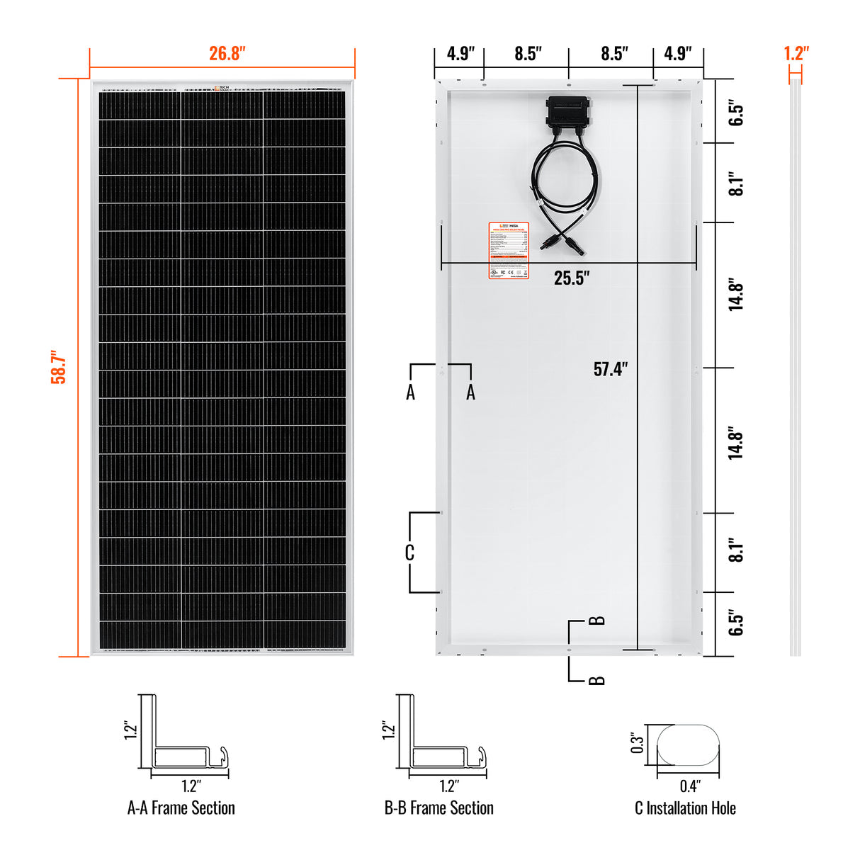Rich Solar MEGA 200 - 200W 24V Solar Panel - Image 5
