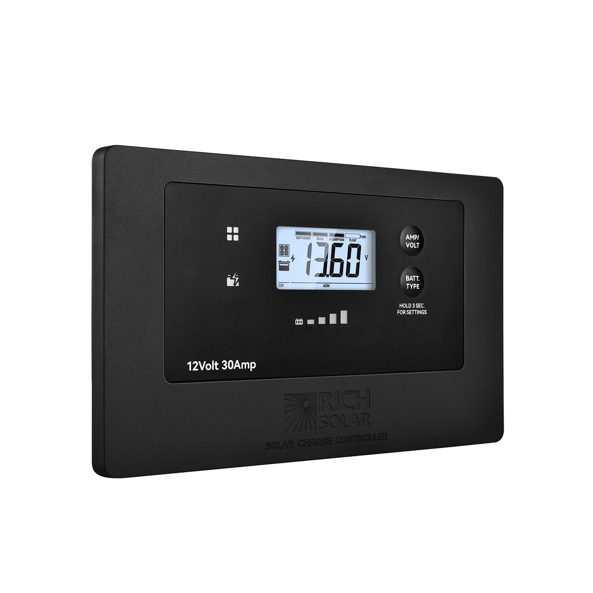 Rich Solar BRAVO AIR 30 | 30A Flush Mount PWM Solar Charge Controller | Bluetooth & Multi-Protection | Premium 12V 30A Controller - Image 4