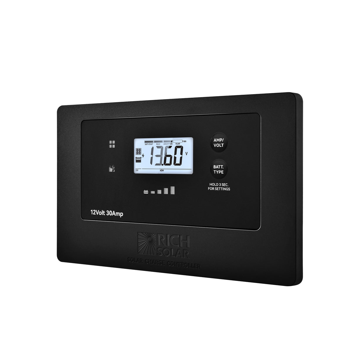 Rich Solar BRAVO AIR 30 | 30A Flush Mount PWM Solar Charge Controller | Bluetooth & Multi-Protection | Premium 12V 30A Controller - Image 3