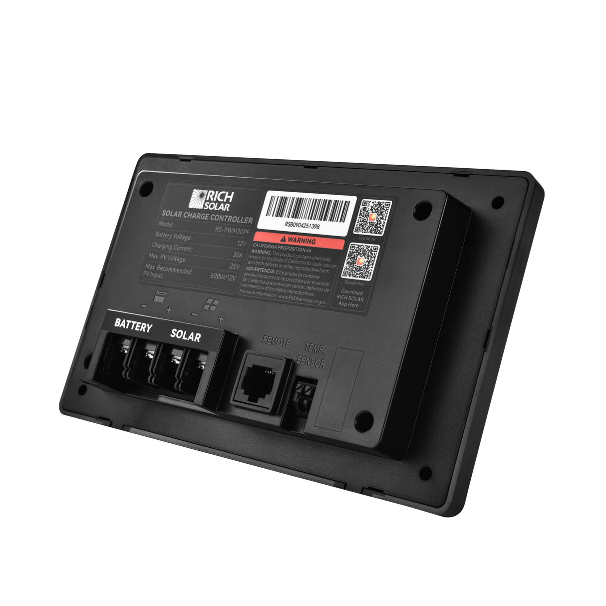 Rich Solar BRAVO AIR 30 | 30A Flush Mount PWM Solar Charge Controller | Bluetooth & Multi-Protection | Premium 12V 30A Controller - Image 5
