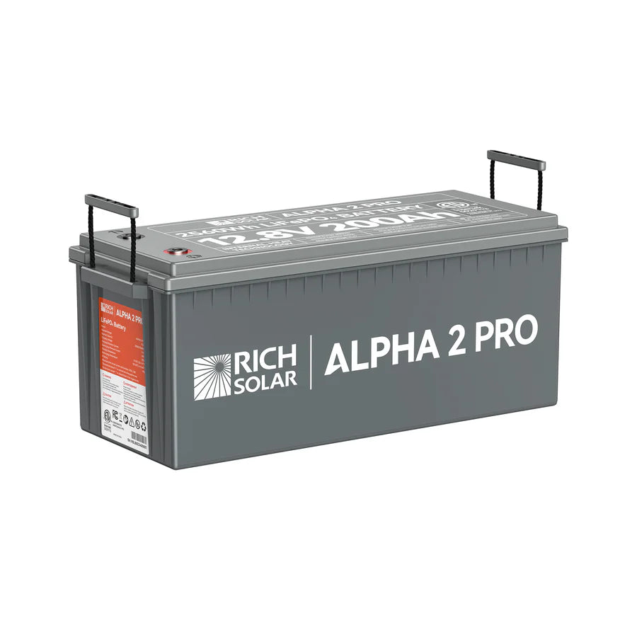 Rich Solar Alpha 2 PRO LiFePO4 12 Volt Lithium Battery (2,560Wh)