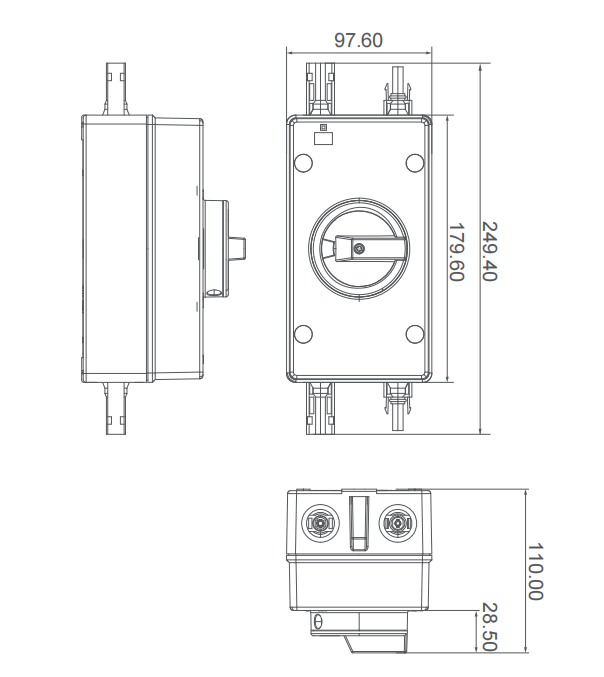 Rich Solar Solar PV DC Quick Disconnect Switch | Solar Array DC Quick Disconnect Switch | 1500 Volt 55 Amp | 2 Pole 1 String - Image 14