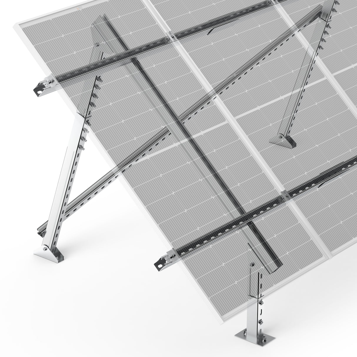 Rich Solar Solar Ground Mount | Fit MEGA 200/MEGA 220/MEGA 250 | Adjustable, Easy-to-Install Brackets for 1-4 Panels - Image 9