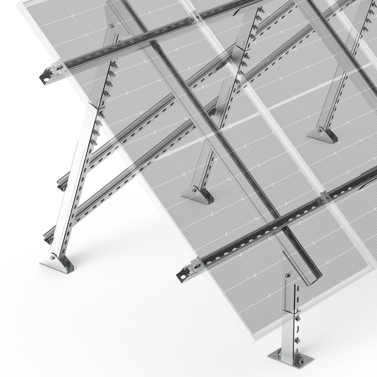 Rich Solar Solar Ground Mount | Fit MEGA 130 SLIM / MEGA 335 / MEGA 410 | Adjustable, Easy-to-Install Brackets for 1-4 Panels - Image 10