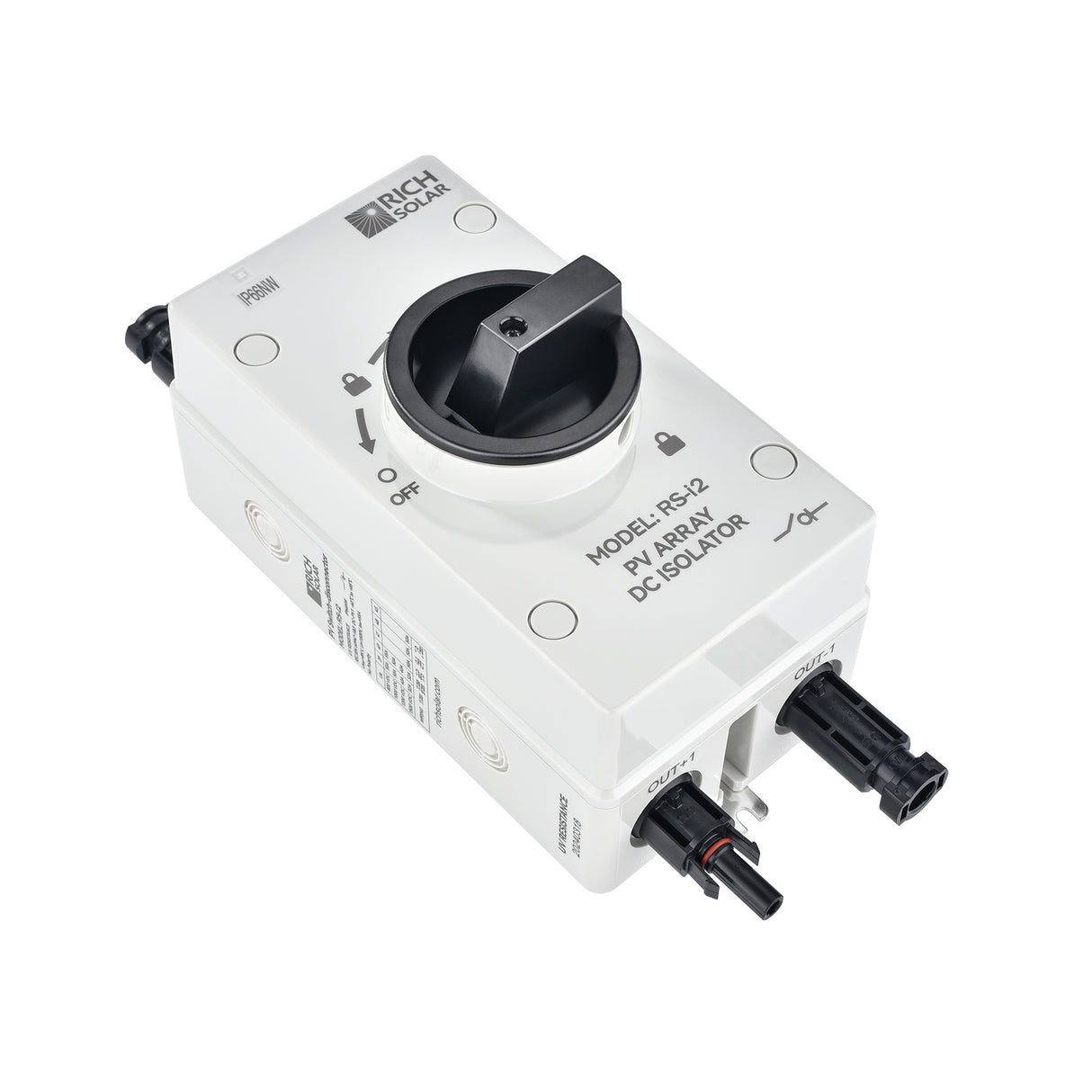 Rich Solar Solar PV DC Quick Disconnect Switch | Solar Array DC Quick Disconnect Switch | 1500 Volt 55 Amp | 2 Pole 1 String - Image 13
