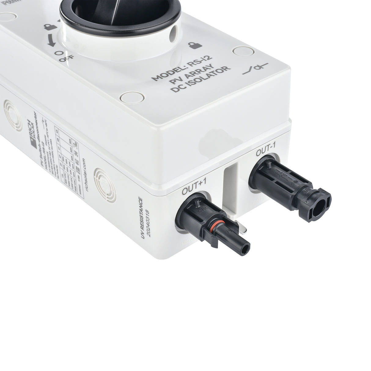 Rich Solar Solar PV DC Quick Disconnect Switch | Solar Array DC Quick Disconnect Switch | 1500 Volt 55 Amp | 2 Pole 1 String - Image 12