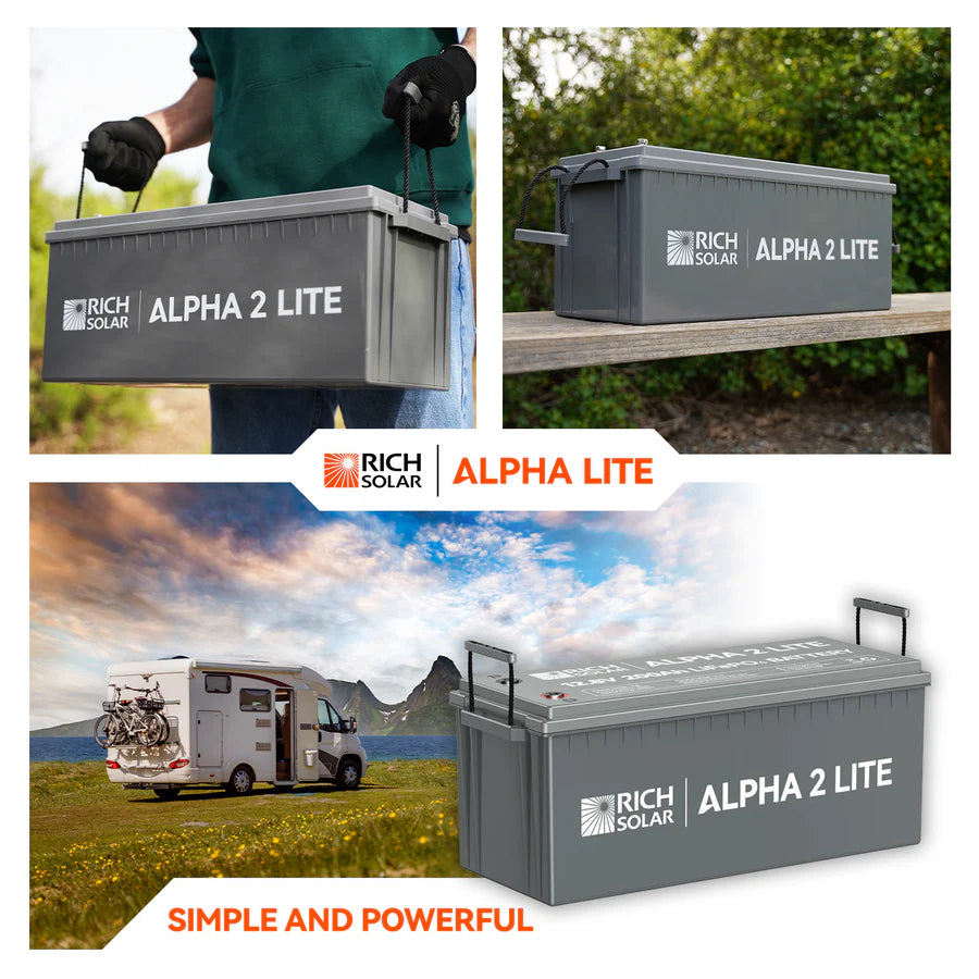Rich Solar Alpha 2 LITE LiFePO4 12 Volt Lithium Battery (2,560Wh)