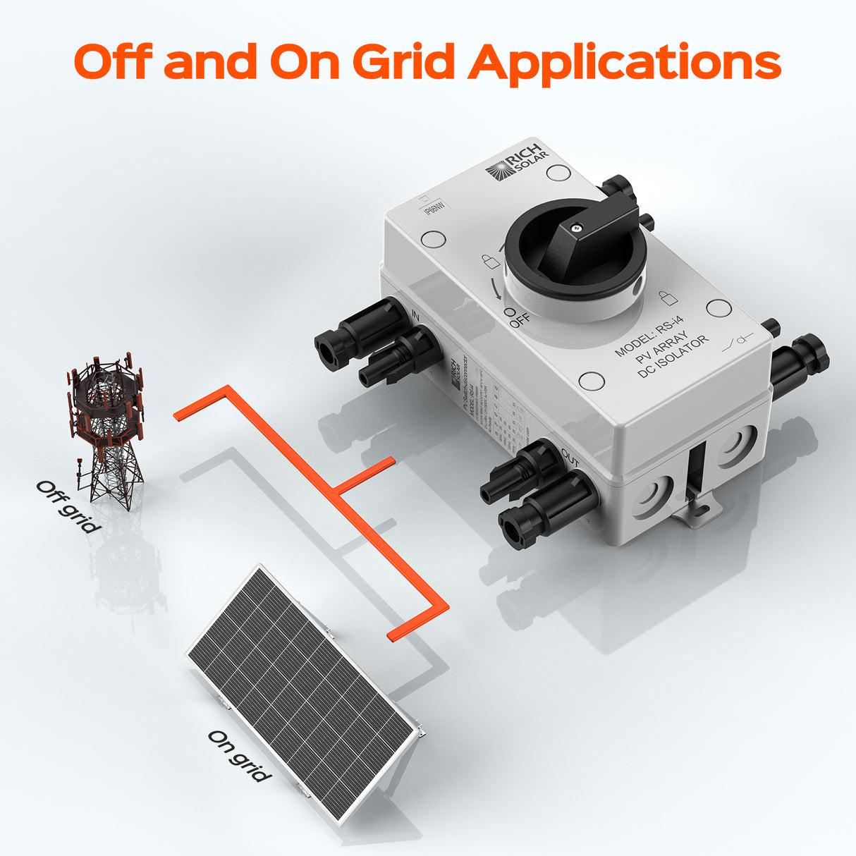 Rich Solar Solar PV DC Quick Disconnect Switch | Solar Array DC Quick Disconnect Switch | 1500 Volt 55 Amp | 4 Pole 2 Strings - Image 5