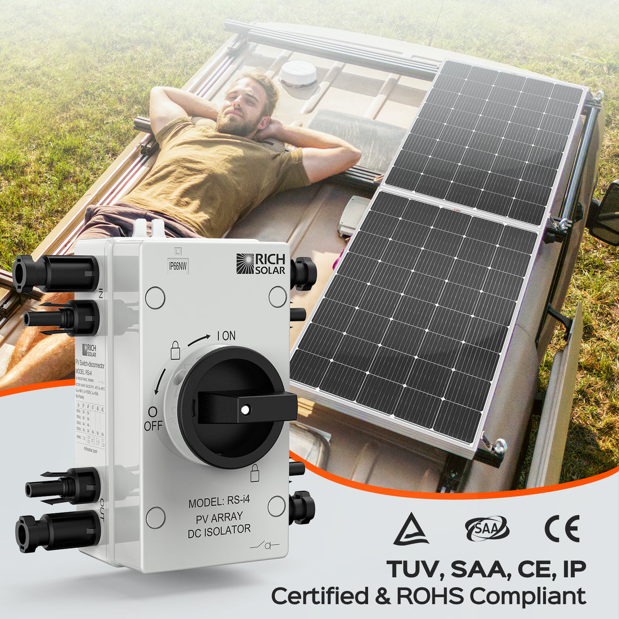 Rich Solar Solar PV DC Quick Disconnect Switch | Solar Array DC Quick Disconnect Switch | 1500 Volt 55 Amp | 4 Pole 2 Strings - Image 8