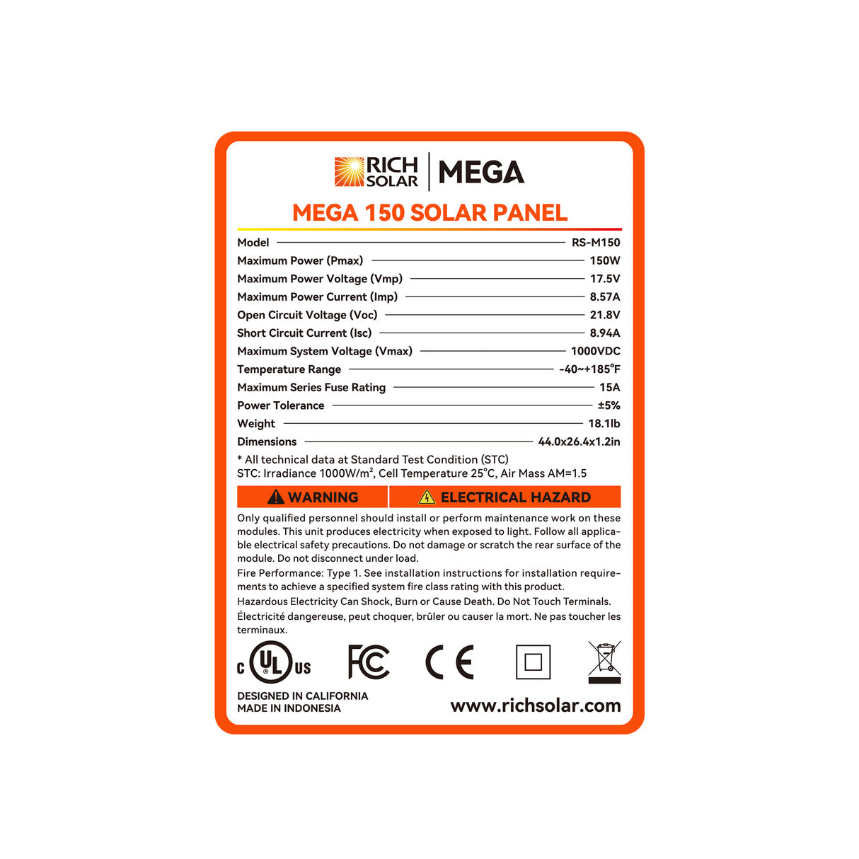 Rich Solar MEGA 150 - 150W 12V Solar Panel - Image 12