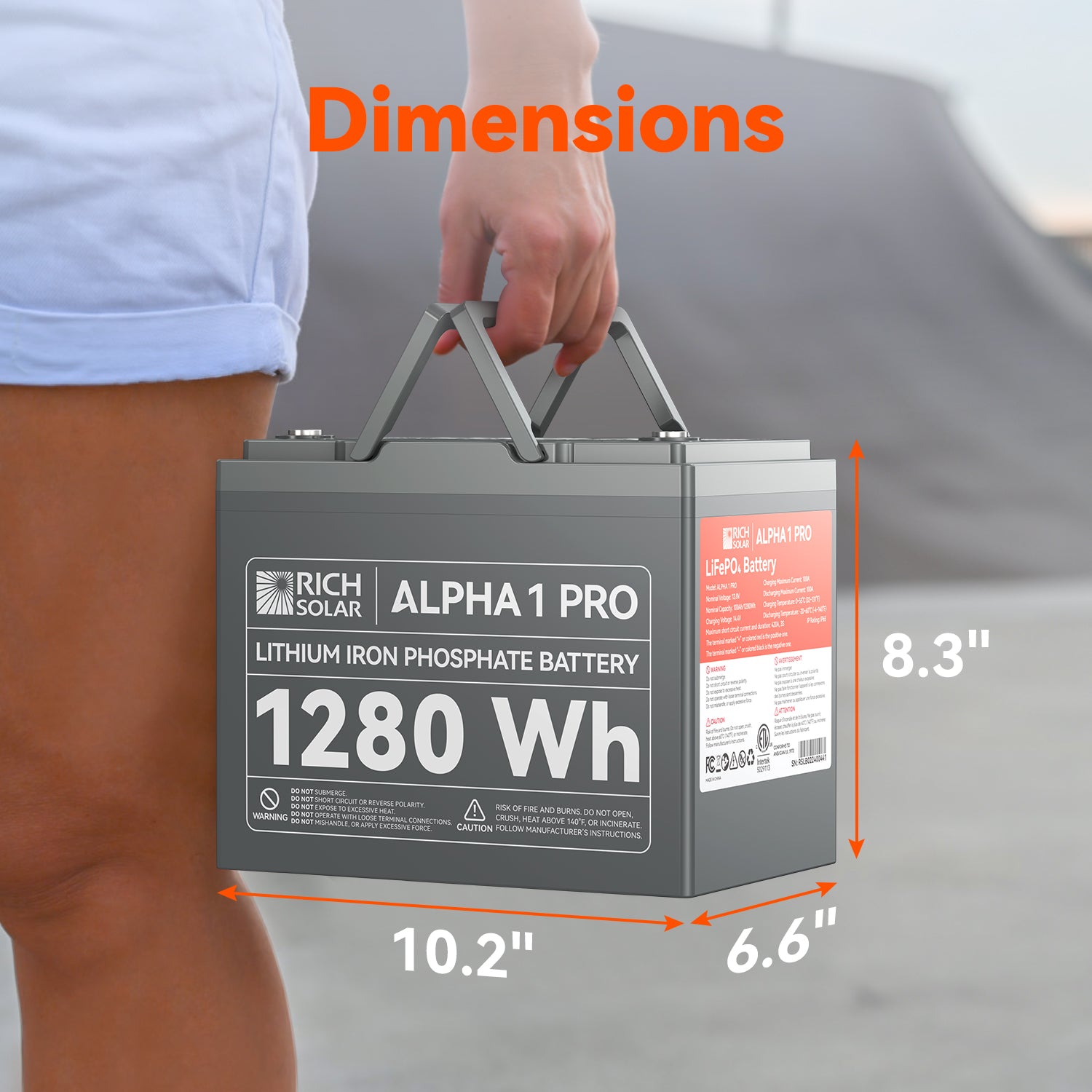 Rich Solar Alpha 1 PRO LiFePO4 12 Volt Lithium Battery (1,280Wh)