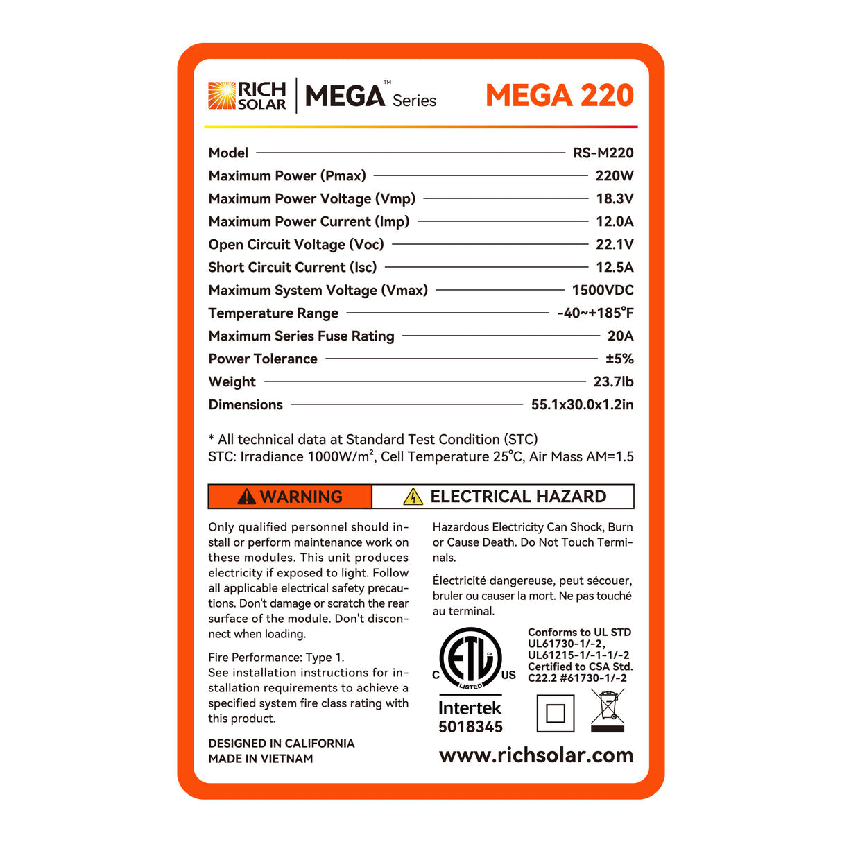 Rich Solar MEGA 220 - 220W 12V Solar Panel - Image 12