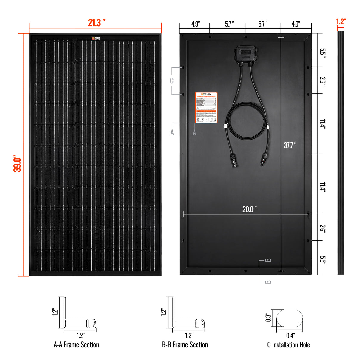 Rich Solar MEGA 100 - 100W 12V Solar Panel - Image 15