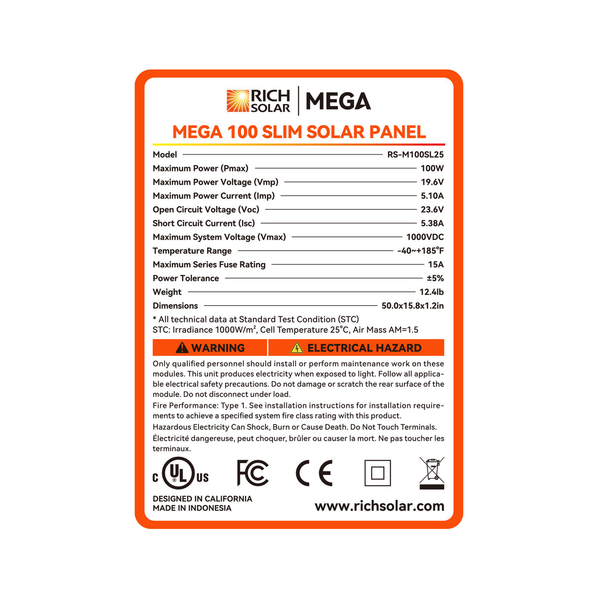 Rich Solar MEGA 100 - 100W Slim Solar Panel - Image 12