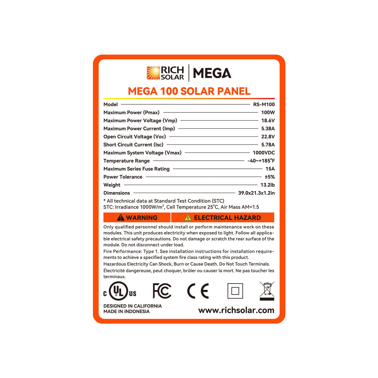 Rich Solar MEGA 100 - 100W 12V Solar Panel - Image 13