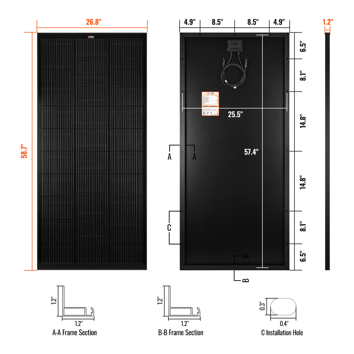 Rich Solar MEGA 200 - 200W 12V Solar Panel - Image 16