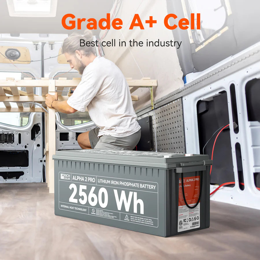 Rich Solar Alpha 2 PRO LiFePO4 12 Volt Lithium Battery (2,560Wh)