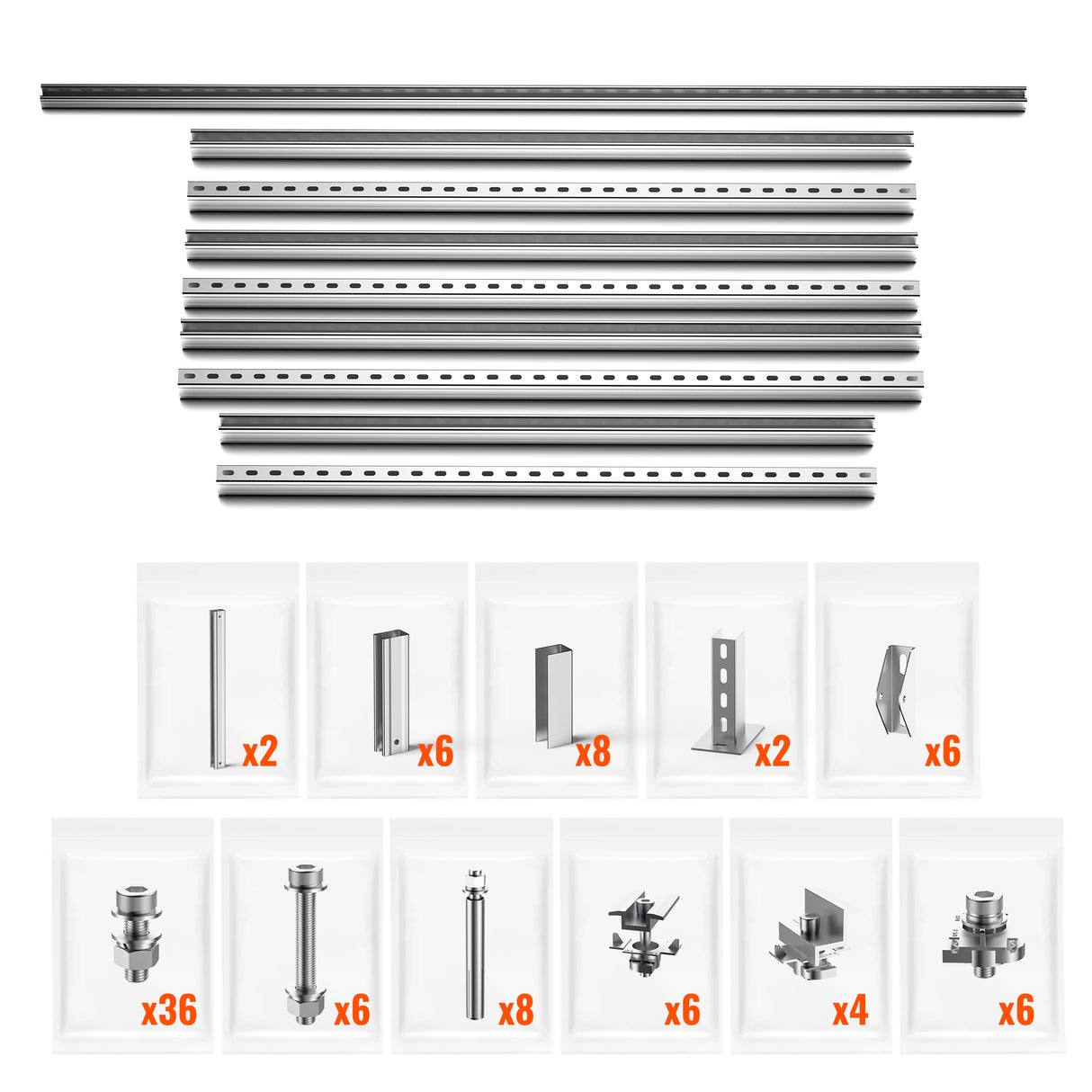 Rich Solar Solar Ground Mount | Fit MEGA 200/MEGA 220/MEGA 250 | Adjustable, Easy-to-Install Brackets for 1-4 Panels - Image 4